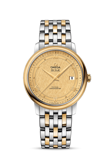 Omega De Ville Prestige Co-Axial 39.5 Stainless Steel / Yellow Gold / Vintage Champagne Silk / Bracelet